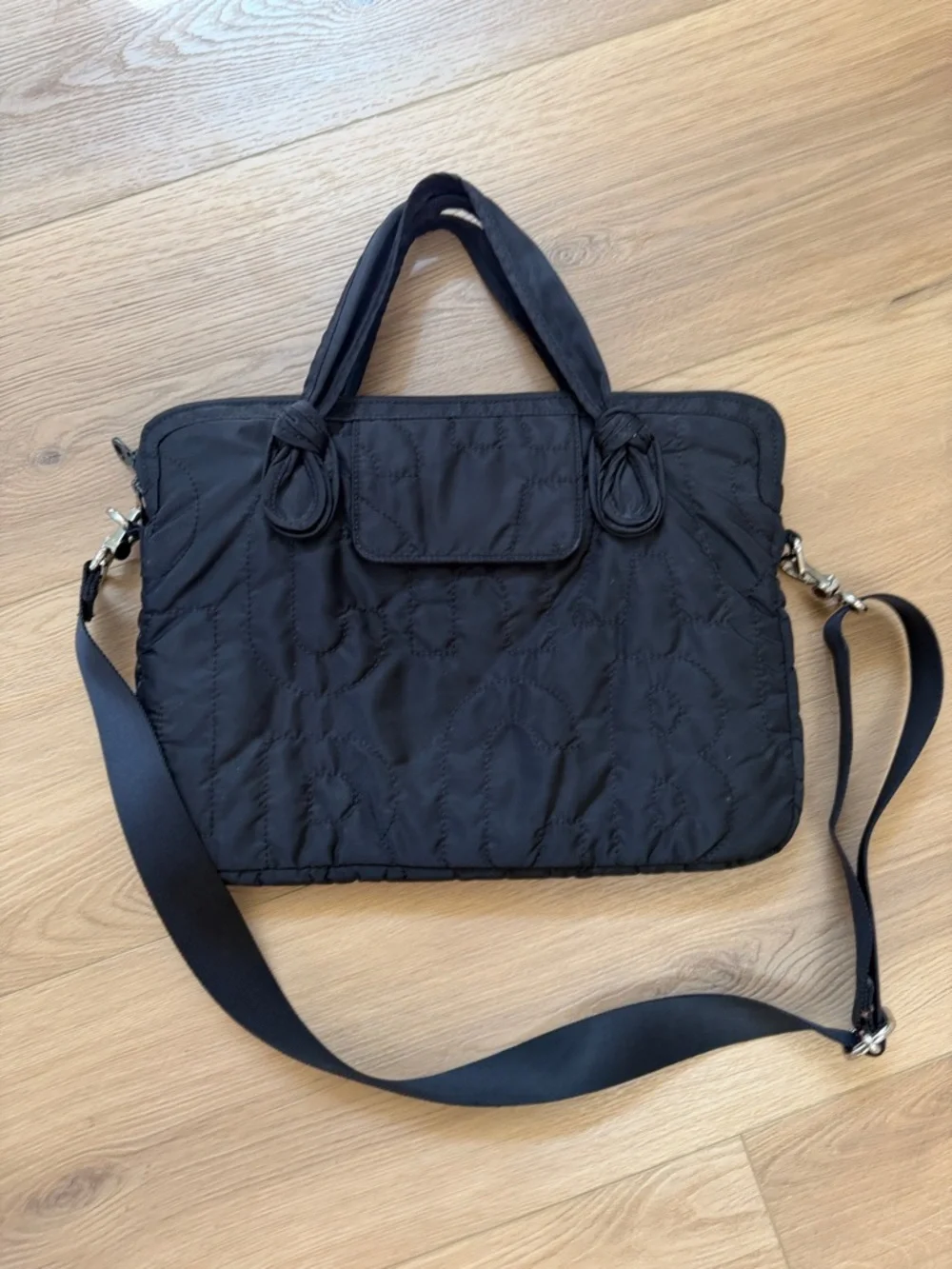 Marc Jacobs Black Quilted Nylon Laptop Tote